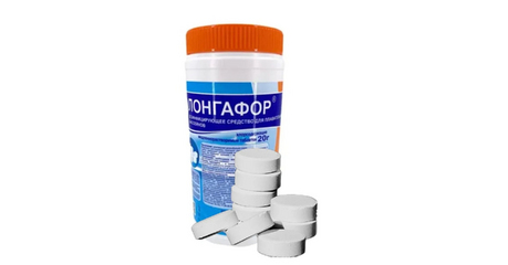 Лонгафор 1кг таблетки по 20гр, медленнорастворимый хлор для непрерывной дезинфекции воды