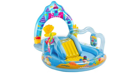 Надувной игровой центр с горкой, распылителем и шарами Intex Замок Русалки (57139)