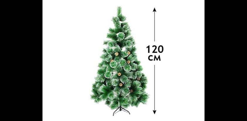 Новогодняя сосна искусственная 120 см Снежная королева с настоящими шишками