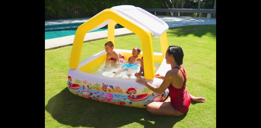 Детский надувной бассейн с крышей Intex Sun Shade 157x157x122 (57470)